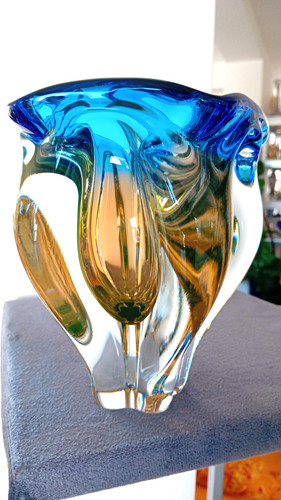 Große schwere glas vase - schwere,