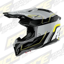 Airoh Aviator 3 Leader gelb grau schwarz glänzend MX Motocross Enduro Helm