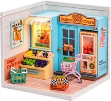 Rolife Kunststoff Puppenhaus mit Möbeln 1:24 Fruit Store Kinder DIY Geschenke