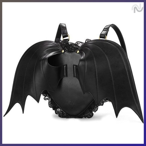Rucksack gothic schwarz herz - schwarz,