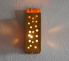 Schöne, alte Wandlampe, Schweden, Holz, 70er Jahre