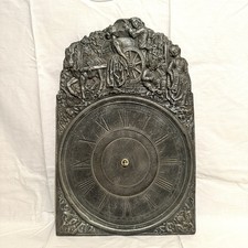 Wanduhr Zinn 40 X 25 cm Antik