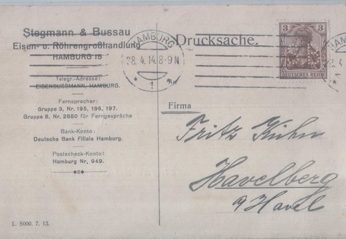 Postkarte mit nr 84 - dr-postkarte, mi.nr
