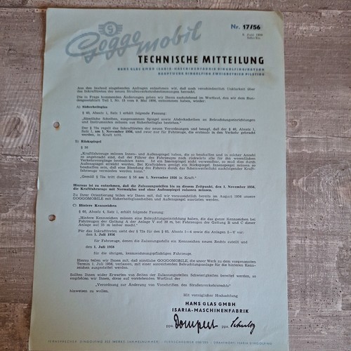 Original technische mitteilung - technische,
