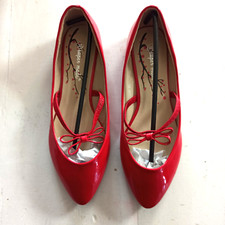 Rote Ballerinas Schuhe I278D Gr. 36 Rot Lack Glänzend KAUF OHNE RISIKO