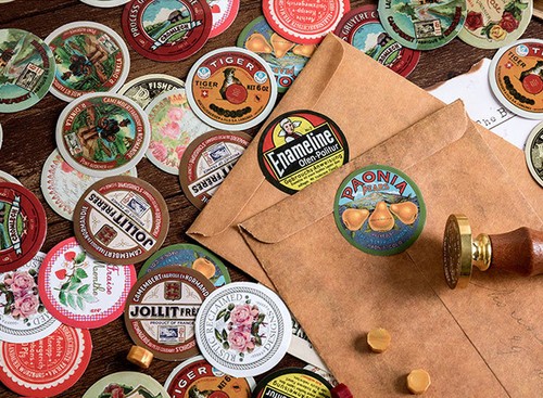 Retro marken sticker set - sticker,