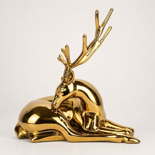 Bronzefigur hirsch liegend - hirsch,