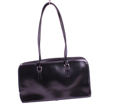 Disser Damen Tasche Leder schwarz Schultertasche East-West Vintage elegant  B485