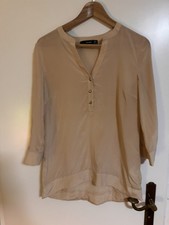 Beige Bluse -100% Seide -