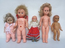 Konvolut 5x alte Puppe Gummipuppe teils DDR 29,5 cm bis 40,0 cm