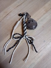 Taschenanhänger Schlüsselanhänger Anhänger Smily schwarz weiß beige silber 25 cm