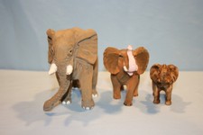 Holzfigur, "Elephant"  3 Elefanten, Holzschnitzerei, "Tiere der Welt" Handarbeit