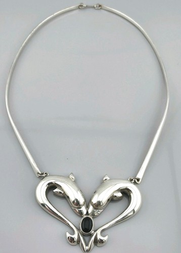 Collier silber mit onyx - collier,
