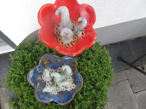 Rosenkugel keramik handarbeit - rosenkugel,