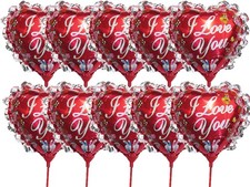 10x Folienballon Herz Helium