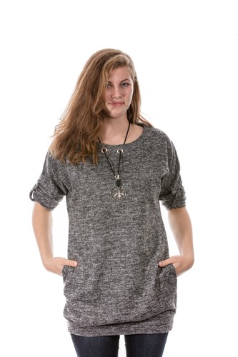 Pullover longshirt mit - pullover, kette