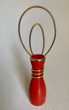 Vintage Wandvase rot 60er Jahre  Kunststoff Vase midcentury