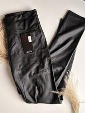 Push Up Leder Leggings schwarz