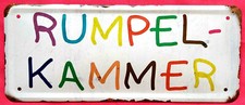 Blechschild 28x12 RUMPELKAMMER fun Schild Hinweis Türschild Kinderzimmer Haus