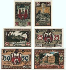 ?BERNBURG 1921: "Solbad ✴ Herzogl. Schloss ✴ Neues Rathaus", Notgeld-SERIE