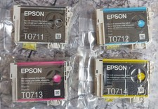 Original Epson T0715 Tintenpatrone T0711 x 1, T0712 x 1, T0713 x 1, T0714 x 1