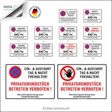 Parkplatz Schilder Parkverbotsschild Parkverbot Ausfahrt Hinweisschilder 2F