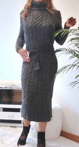 Damen strickkleid rollkragen - damen,