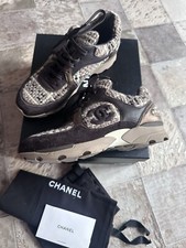 CHANEL Sneaker Gr 38 Braun Beige Bronze Tweed ORIGINAL 