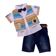Jungen Set mit Weste und Fliege, gelb/blau, Gr. 86, 92, 98, 104, 110