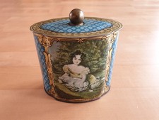 Vintage Blechdose Kaffeedose , J.J. Darboven Kaffee Hamburg, oval Mädchen