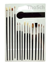 15 tlg Pinsel Set Malpinsel Satz Pinsel Sortiment Schulpinsel Rundpinsel 662125