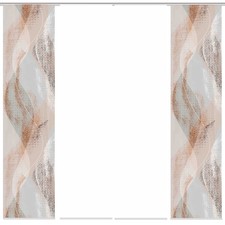 4-teiliges Schiebevorhang-Set TORRE - kupfer-weiß - je 60x245 cm blickdicht