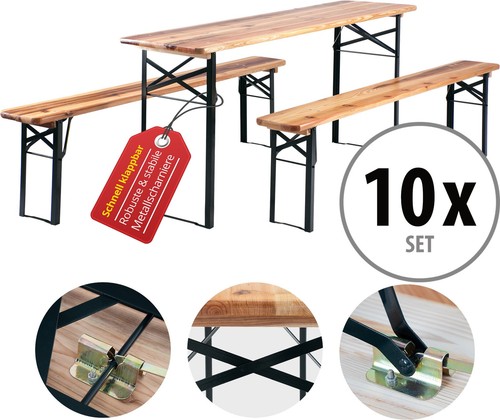 10x bierzeltgarnitur - 10x,