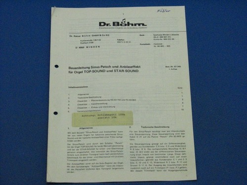 Böhm bauanleitung sinus - dr., /