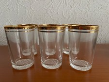 6 Gläser mit Goldrand Vintage