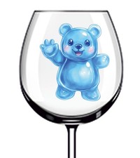 12x Aquarell Gummibärchen Kinder Vinyl Aufkleber Abziehbild Becher Weinglas Flasche Becher