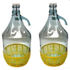 Weinballon 5l  2 Stück Glasballon gut schließbarem Bügelverschluss Glasflasche