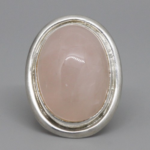 Rosenquarz ring silber - rosenquarz,