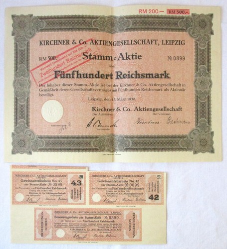 500 reichsmark aktie kirchner - aktie,