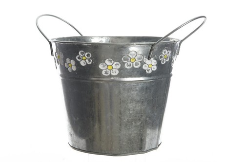 Zinktopf mit blume - zinktopf,