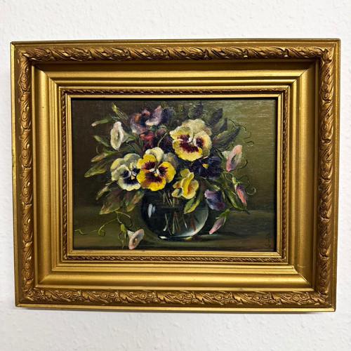 ölgemälde stillleben blumen - stillleben,
