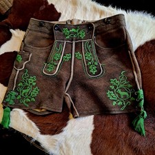 Alte Trachtenlederhose Kurze Hirschlederhose Kurze Plattlerhose Säcklerarbeit
