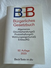 BGB Bürgerliches Gesetzbuch 92. Auflage 2023 Beck-Texte im dtv