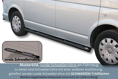 Schwellerrohre schwarz oval - schwarz,