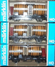 Märklin H0:  3tlg. Weinfasswagen- SET,  Länderbahn  "Elsass Lothringen" , Ep. I 
