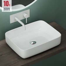 Waschbecken keramik Aufsatzwaschbecken Weiß Waschschale Waschtisch NANO Br106