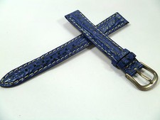 13 mm BLAU TITAN UHRENARMBAND ARMBAND HAIFISCH PRÄGUNG UHRENBAND LEDER 1325