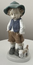 Gräfenthal Thüringen Figur Junge mit Hund Porzellan  23 cm