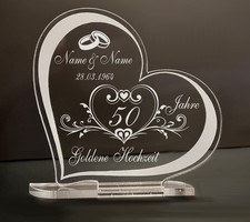 Geschenk Goldene Hochzeit Hochzeitstag Gravur - Größe wählbar - individuell