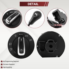 Lichtschalter Scheinwerfer Für Seat VW Golf 6 Caddy Eos T5 Touran 5ND941431B DE